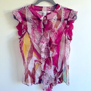 Diane Von Furstenberg Pink and Yellow Blouse